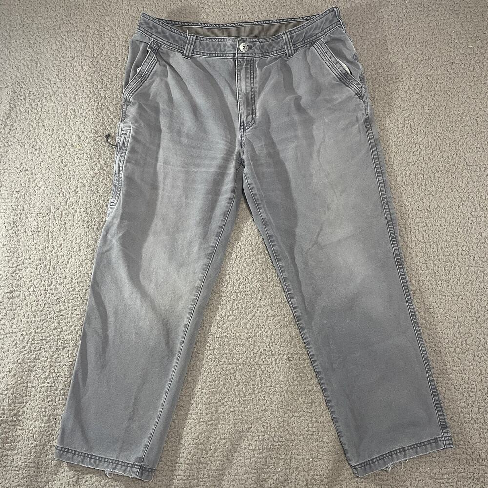 G.H. Bass Pants Mens 38 Gray Work Wear Zip Pocket Hiking Tactical Utility